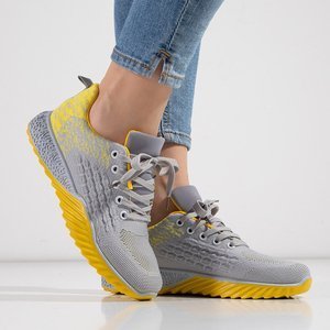 Fonto graue und gelbe Damen-Sportschuhe - Schuhe