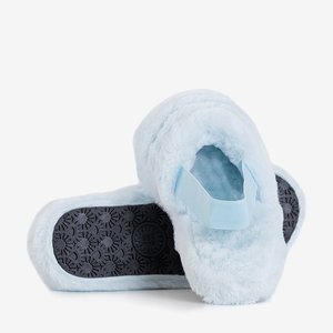 Fornax blaue Damen Pelzpantoffeln - Schuhe