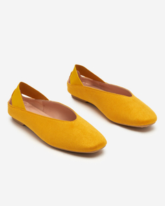 Gelbe Damen-Ballerinas mit eckiger Kappe Lojara - Footwear