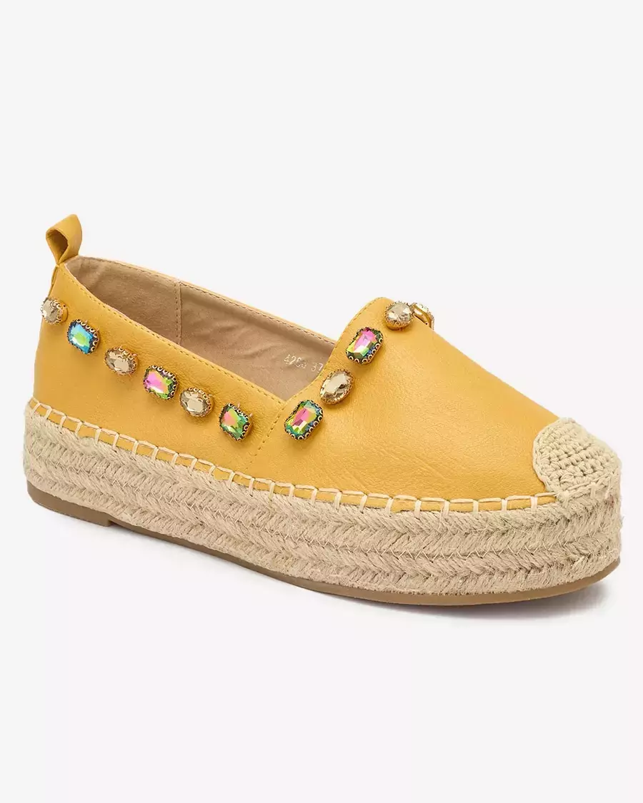 Gelbe Damen-Espadrilles mit Kristallen Ziennie - Schuhe