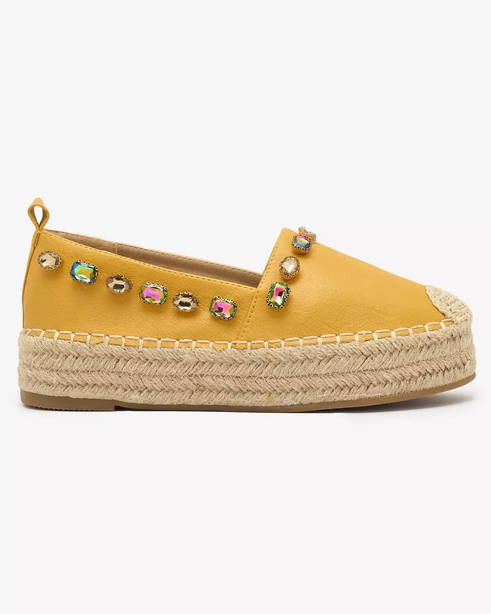 Gelbe Damen-Espadrilles mit Kristallen Ziennie - Schuhe