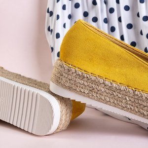 Gelbe Damen-Espadrilles mit Loranda-Dekoration - Schuhe