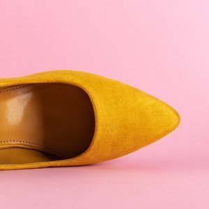 Gelbe Damen-Pumps mit niedrigem Absatz Yoli - Footwear
