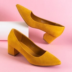Gelbe Damen-Pumps mit niedrigem Absatz Yoli - Footwear