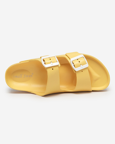 Gelbe Damenhausschuhe mit Schnallen. Teliwo - Footwear