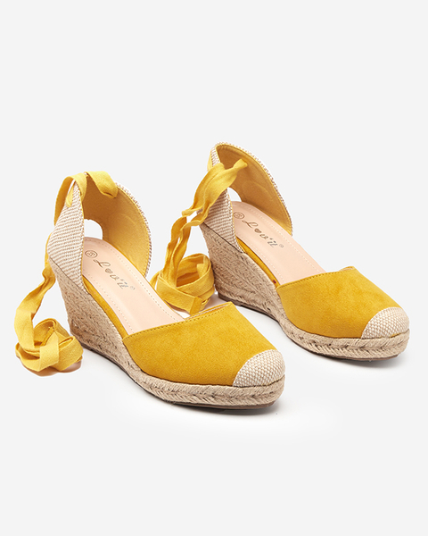Gelbe Damensandale mit Keilabsatz Nereda - Sandalette