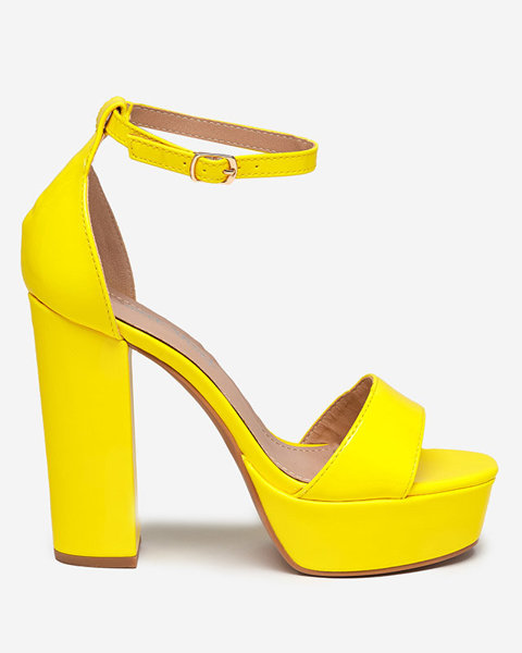 Gelbe Damensandale mit höherem Absatz Berija - Footwear