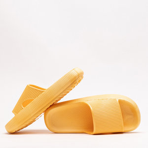 Gelbe Olinda geprägte Gummipantoffeln - Schuhe