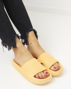 Gelbe Olinda geprägte Gummipantoffeln - Schuhe