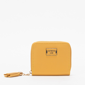 Gelbe kleine Damenbrieftasche mit Schlüsselring - Accessoires