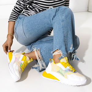 Gelber Damen-Sneaker mit holografischem Einsatz Zisori - Footwear