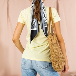 Gelbes Damen-Baumwoll-T-Shirt mit Print - Kleidung