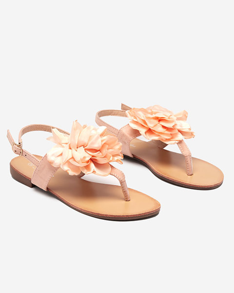 Gepuderte Damensandalen mit Blume Nerikala - Schuhe