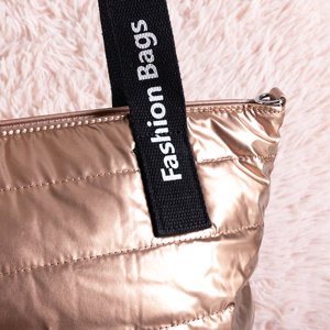 Gesteppte Shopper-Tasche für Damen in Gold - Handtaschen