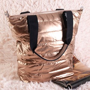 Gesteppte Shopper-Tasche für Damen in Gold - Handtaschen