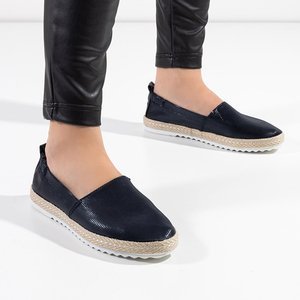 Glänzende Damen Slip On in Marineblau Moodie - Footwear