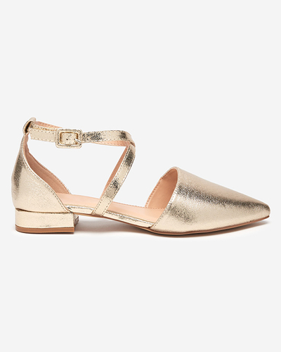 Goldene Ballerinas für Damen mit flachen Absätzen Osies- Schuhe