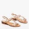 Goldene Damen-Sandaletten mit niedrigen Absätzen Treunia - Footwear