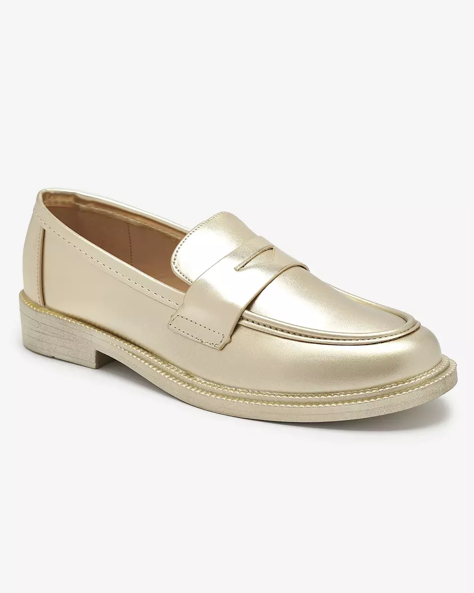 Goldene Damenmokassins aus Ökoleder Zibom- Footwear