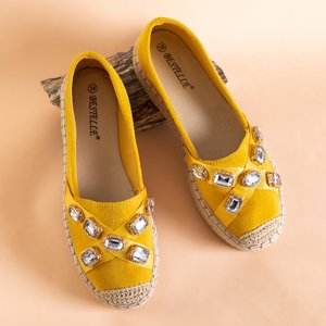 Goldene Espadrilles für Frauen mit Erilla-Kristallen - Schuhe