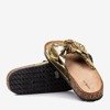 Goldene Frauenschuhe mit Schleife Isydora - Schuhe