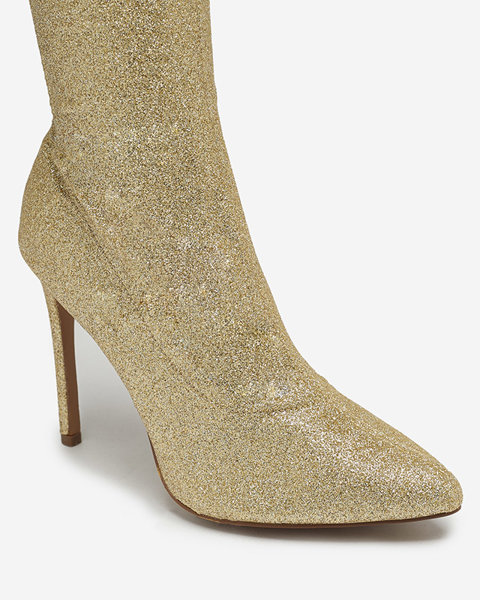 Goldfarbene Damenstiefel mit Glitter Qesda- Footwear