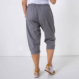 Graue 3/4 Shorts für Damen mit Taschen - Kleidung