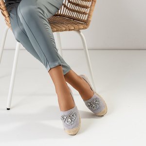 Graue Damen-Espadrilles mit Lucima-Dekorationen - Schuhe