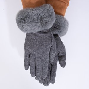 Graue Damenhandschuhe mit weichem Finish - Handschuhe