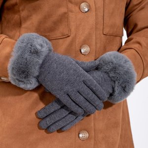 Graue Damenhandschuhe mit weichem Finish - Handschuhe