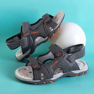 Graue Jungensandalen mit Klettverschluss Mediu - Footwear