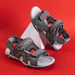 Graue Kindersandalen mit Klettverschluss - Schuhe