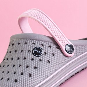 Graue durchbrochene Gummi-Hausschuhe für Damen Parila - Schuhe