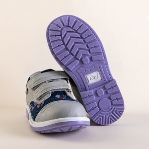 Graue und dunkelblaue Mädchenschuhe Florisa - Schuhe