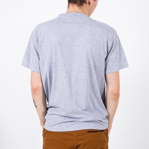 Graues Baumwoll-T-Shirt für Herren mit Aufdruck - Kleidung