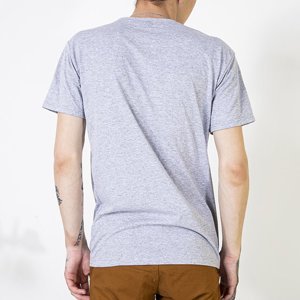 Graues Baumwoll-T-Shirt für Herren mit der Aufschrift - Kleidung