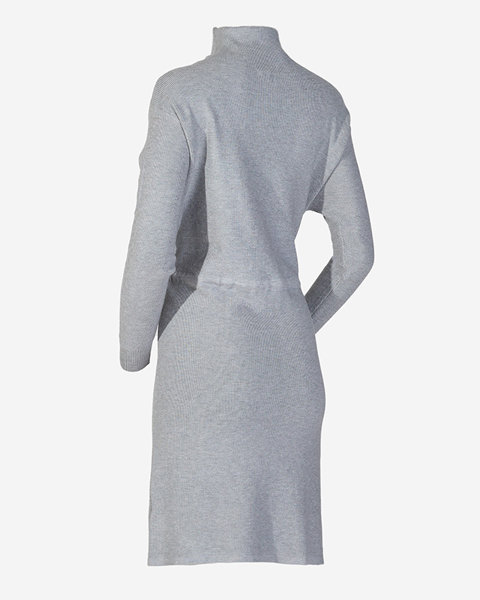 Graues Pulloverkleid mit Rollkragen für Damen - Kleidung
