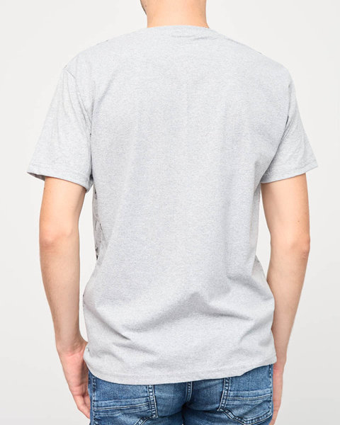 Graues bedrucktes T-Shirt für Herren - Kleidung