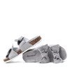 Gray flip-flops with a Marecia bow - Footwear