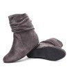 Grey ankle boots from eco suede covered wedge heel Lallen - Footwear