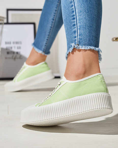Grüne Damen-Sneaker auf fester Sohle Ozerika - Schuhe