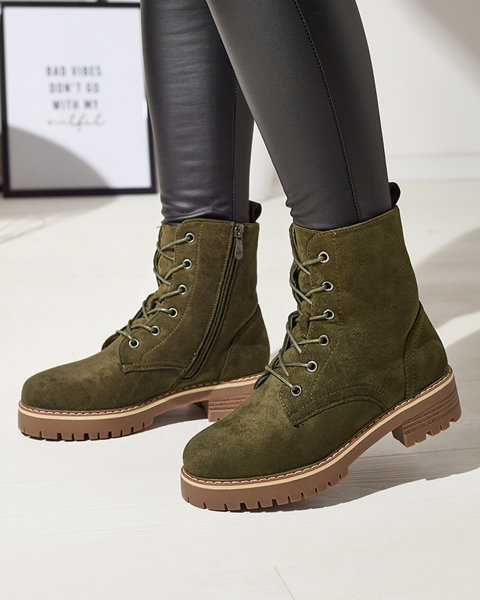 Grüne Damen-Trapper-Stiefel Priviea - Schuhe