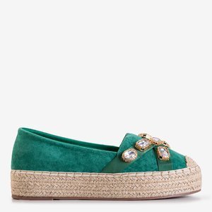 Grüne Espadrilles für Frauen mit Erilla-Kristallen - Schuhe