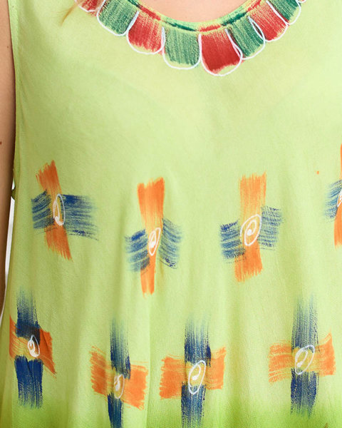 Grüner Strandumhang für Damen - Blumenkleid - Kleidung