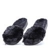 Hausschuhe aus schwarzem Pelz von Mya - Schuhe