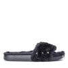 Hausschuhe aus schwarzem Pelz von Mya - Schuhe