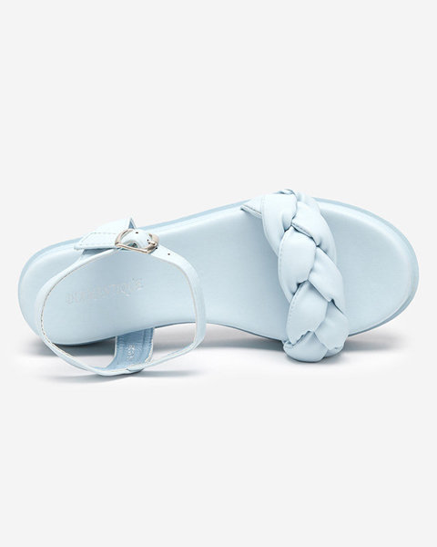 Hellblaue Damensandalen mit geflochtenem Gürtel Kafha - Footwear