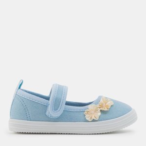 Hellblaue Mädchen-Sneaker mit Glitzer Kozco - Schuhe