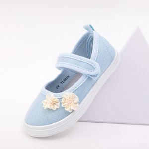 Hellblaue Mädchen-Sneaker mit Glitzer Kozco - Schuhe