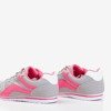 Hellgraue Damen-Sportschuhe mit rosa Kannasi-Einsätzen - Schuhe